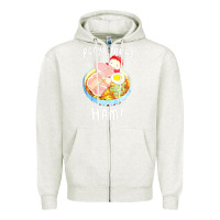 Oatmeal Heather studio ghibli ponyo loves ham Zipper Hoodie - linhVisuals