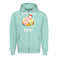 Seafoam studio ghibli ponyo loves ham Zipper Hoodie - linhVisuals