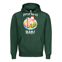 Sports Green studio ghibli ponyo loves ham Zipper Hoodie - linhVisuals