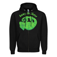 Black hang in there magical chameleon Zipper Hoodie - linhVisuals