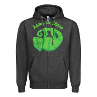Charcoal Heather hang in there magical chameleon Zipper Hoodie - linhVisuals