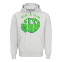 Dove Grey hang in there magical chameleon Zipper Hoodie - linhVisuals