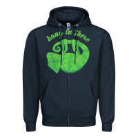 Navy hang in there magical chameleon Zipper Hoodie - linhVisuals