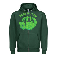 Sports Green hang in there magical chameleon Zipper Hoodie - linhVisuals