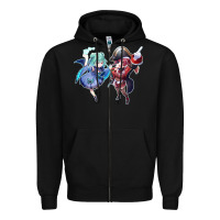 Black Houshou Marine and Uruha Rushia Zipper Hoodie - linhVisuals
