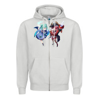 Dove Grey Houshou Marine and Uruha Rushia Zipper Hoodie - linhVisuals
