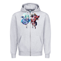 Heather Grey Houshou Marine and Uruha Rushia Zipper Hoodie - linhVisuals