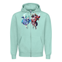 Seafoam Houshou Marine and Uruha Rushia Zipper Hoodie - linhVisuals