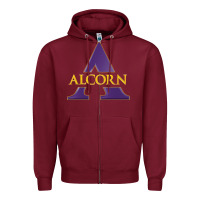 Burgundy alcorn state athletics Zipper Hoodie - linhVisuals