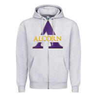 Heather Grey alcorn state athletics Zipper Hoodie - linhVisuals