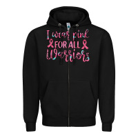 Black i wear pink for all warriors Zipper Hoodie - JahusDesignShop