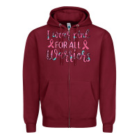 Burgundy i wear pink for all warriors Zipper Hoodie - JahusDesignShop