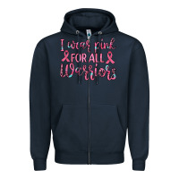 Navy i wear pink for all warriors Zipper Hoodie - JahusDesignShop