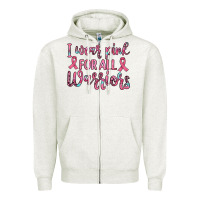 Oatmeal Heather i wear pink for all warriors Zipper Hoodie - JahusDesignShop
