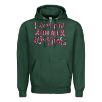 Sports Green i wear pink for all warriors Zipper Hoodie - JahusDesignShop