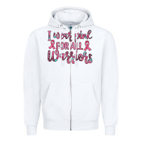 White i wear pink for all warriors Zipper Hoodie - JahusDesignShop