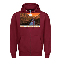 Burgundy vintage grand canyon national park retro colorado river 80s Zipper Hoodie - linhVisuals
