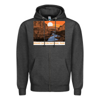 Charcoal Heather vintage grand canyon national park retro colorado river 80s Zipper Hoodie - linhVisuals
