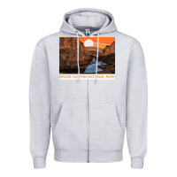 Heather Grey vintage grand canyon national park retro colorado river 80s Zipper Hoodie - linhVisuals