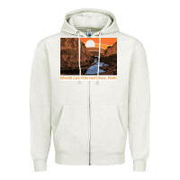 Oatmeal Heather vintage grand canyon national park retro colorado river 80s Zipper Hoodie - linhVisuals