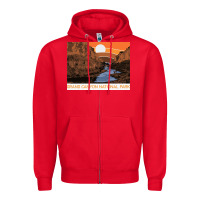 Red vintage grand canyon national park retro colorado river 80s Zipper Hoodie - linhVisuals