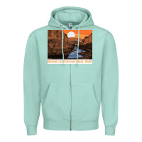 Seafoam vintage grand canyon national park retro colorado river 80s Zipper Hoodie - linhVisuals