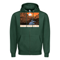 Sports Green vintage grand canyon national park retro colorado river 80s Zipper Hoodie - linhVisuals