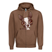 Chestnut zippy the boston terrier Zipper Hoodie - linhVisuals