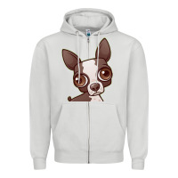 Dove Grey zippy the boston terrier Zipper Hoodie - linhVisuals