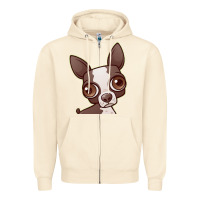 Sandshell zippy the boston terrier Zipper Hoodie - linhVisuals