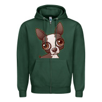 Sports Green zippy the boston terrier Zipper Hoodie - linhVisuals