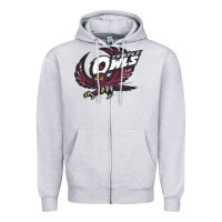 Heather Grey temple owls Zipper Hoodie - linhVisuals