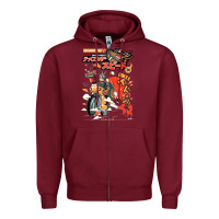 Burgundy ramen rider food, noodles Zipper Hoodie - linhVisuals