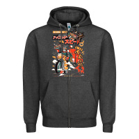 Charcoal Heather ramen rider food, noodles Zipper Hoodie - linhVisuals