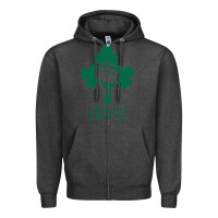 Charcoal Heather irish rugby football union Zipper Hoodie - linhVisuals