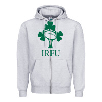 Heather Grey irish rugby football union Zipper Hoodie - linhVisuals