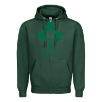 Sports Green irish rugby football union Zipper Hoodie - linhVisuals