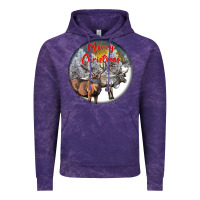 Cloud Purple mule buck deer christmas Vintage Hoodie - LillyAllenDesigns