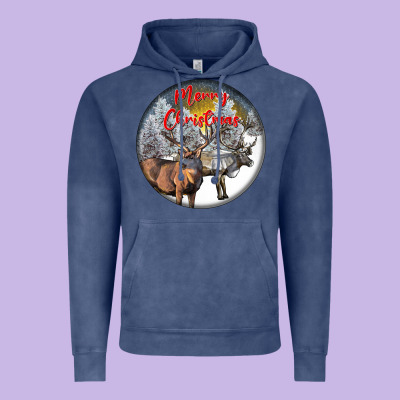 Mule Buck Deer Christmas Vintage Hoodie Designed By Lillyallendesigns