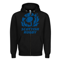 Black scottish rugby Zipper Hoodie - linhVisuals