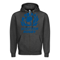 Charcoal Heather scottish rugby Zipper Hoodie - linhVisuals
