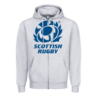 Heather Grey scottish rugby Zipper Hoodie - linhVisuals