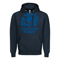 Navy scottish rugby Zipper Hoodie - linhVisuals