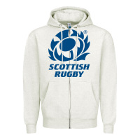 Oatmeal Heather scottish rugby Zipper Hoodie - linhVisuals