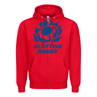 Red scottish rugby Zipper Hoodie - linhVisuals