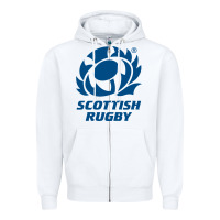White scottish rugby Zipper Hoodie - linhVisuals