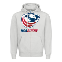 Dove Grey rugby Zipper Hoodie - linhVisuals