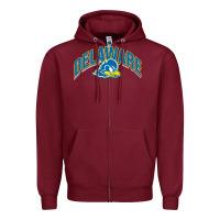 Burgundy delaware sportss Zipper Hoodie - linhVisuals