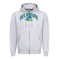 Heather Grey delaware sportss Zipper Hoodie - linhVisuals