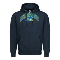 Navy delaware sportss Zipper Hoodie - linhVisuals